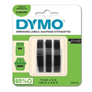 1x3 Dymo Embossing Labels 9mm black