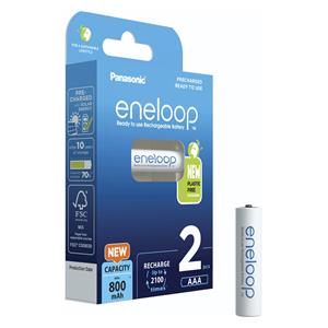 1x2 Panasonic Eneloop Micro AAA 800mAh Ni-MH BK-4MCDE/2BE 2