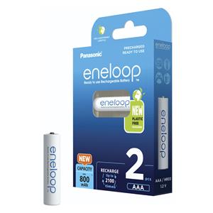 1x2 Panasonic Eneloop Micro AAA 800mAh Ni-MH BK-4MCDE/2BE 3