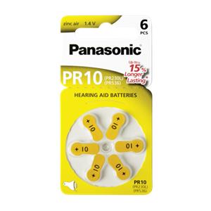 Panasonic PR 10 Zinc Air 6 pcs. Hearing Aid Cells