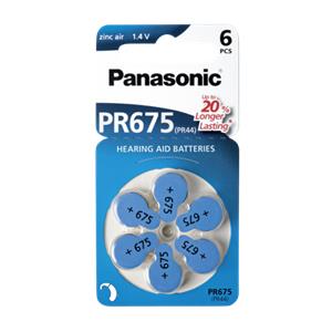Panasonic PR 675 Zinc Air 6 pcs. Hearing Aid Cells