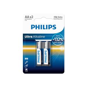 1x2 Philips Ultra Alkaline AA Batterie - baterije