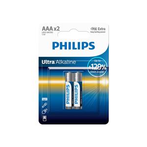 1x2 Philips Ultra Alkaline AAA Batterie