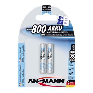 1x2 Ansmann maxE NiMH rech. bat. Micro AAA 800 mAh german