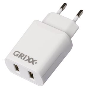 Grixx Power Adapter 220V White Dual USB A