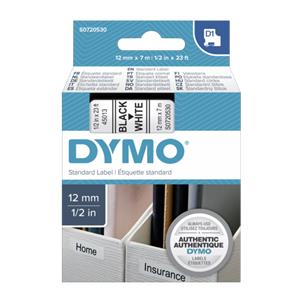 Dymo D1 12mm Black/White labels 45013