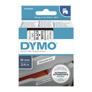 Dymo D1 19mm Black/White labels 45803