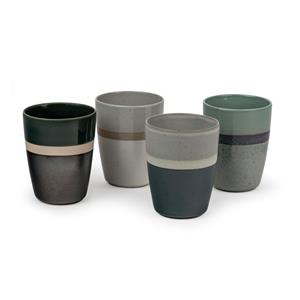 1x4 Bredemeijer Mugs Sven  200ml Mugs Stoneware Stripes 147080