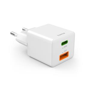 Hama Mini-Schnellladegrät PD 35W 1xUSB-C/1xUSB-A weiß      201992
