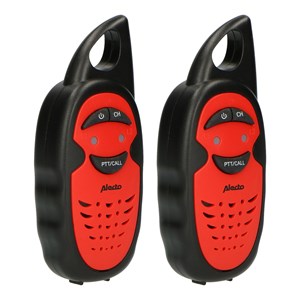 Alecto Walkie Talkie 2er Set für Kinder, 3 km Reichw., Schwarz /Ro