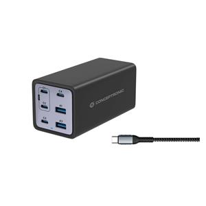 Conceptronic OZUL06BE 6-Port 200W USB-C  Ladegerät