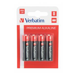 1x4 Verbatim Alkaline Battery Mignon AA LR6
