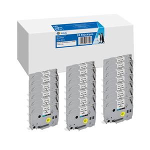 20x G&G Schriftband 12mm x 8m sw ws komp. m. Brother TZe-231