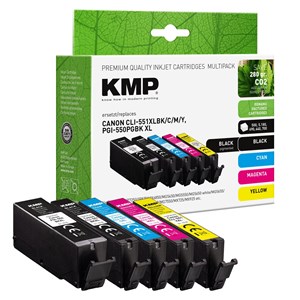 KMP Multipack compatible with Canon PGI-550 /CLI-551 XL