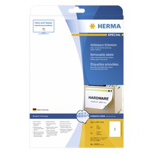 Herma Removable Labels 210X297 25 Sheets DIN A4 25 pcs. 10021
