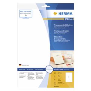 Herma transparent Labels 210x297 10 Sheets DIN A4 10 pcs. 8964