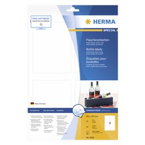 Herma Bottle Label inkjet 90x120 10 Sheets DIN A4 40 pcs. 8882