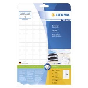 Herma Labels 25,4x10 25 Sheets DIN A4 4725 pcs. 4333