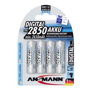 1x4 Ansmann NiMH rech. battery 2850 Mignon AA 2650 mAh DIGITAL