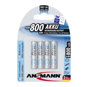 1x4 Ansmann maxE NiMH rech. bat. Micro AAA 800 mAh german