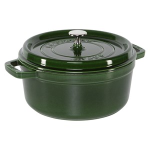Staub La Cocotte 24cm rund Basilikum-Grün, Gusseisen