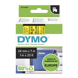 Dymo D1 24mm Black/Yellow labels 53718