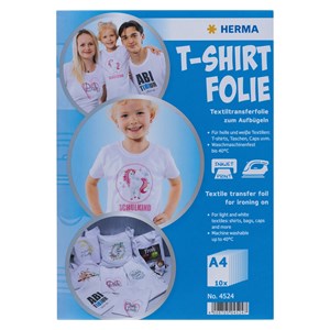 Herma T-Shirt Folie A4 für helle + weiße Textilien 10 Blatt 4524