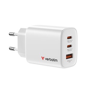 Verbatim Essentials GaN Charger 65W 2xUSB-C /1xUSB-A weiß 32353