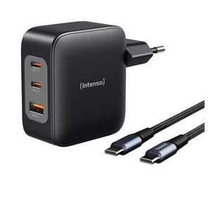 Intenso Power Adapter 100W GaN 2x USB-C 1x USB-A inkl. Kabel 2m