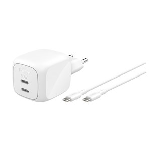 Belkin Ladegerät Dual USB-C 50W PD PPS+1m Kabel WCH019kq1MWH-B6