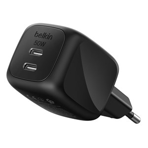 Belkin Ladegerät Dual USB-C 50W PD + PPS ,schwarz  WCH019kqBK