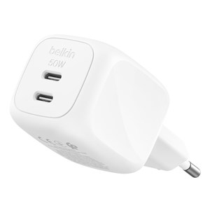 Belkin Ladegerät Dual USB-C 50W PD + PPS ,weiß  WCH019kqWH