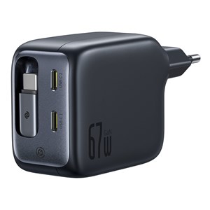 Baseus EnerCore CJ11 Charger Retractable 3C 67W EU, Black