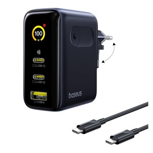 Baseus PicoGo AE21 Charger 2C+A 100W Black + Type-C 1.5m Black