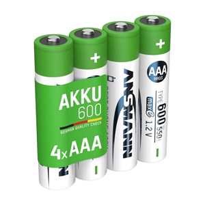 1x4 Ansmann NiMH Akku Micro AAA Typ 600 min.550 mAh 1311-0022