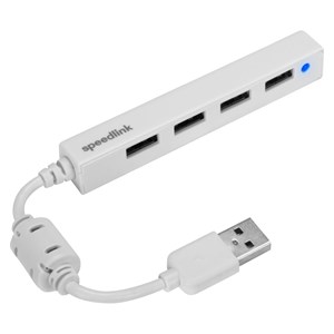Speedlink SNAPPY SLIM USB Hub 4-Port, USB 2.0, Passive, white