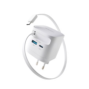 Intenso Power Adapt. W65ACIC 65W 2xUSB-C /USB-A ausziehb.Kab. weiß