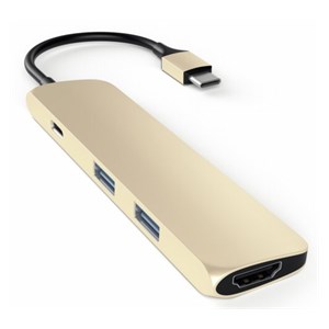 Satechi Type-C USB Passthrough HDMI Hub gold