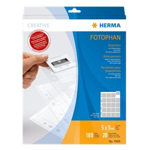 Herma Slide Pockets 5x5 100 sheets clear/matt 7699