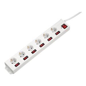 Hama Socket Line 6+1 XL single switchable white