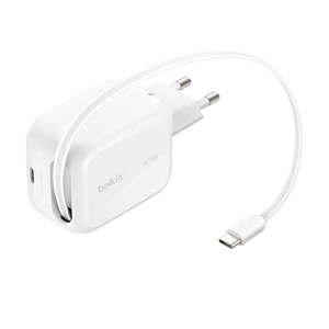 Belkin BOOST Charge Pro 45W Dual GaN retract.Cable whi WCH023kqWH