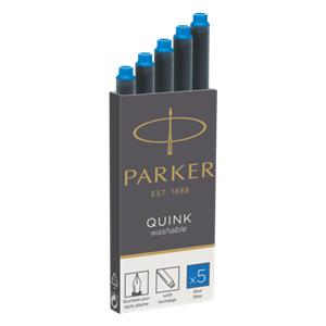 1x5 Parker ink cartridge Quink Blue washable