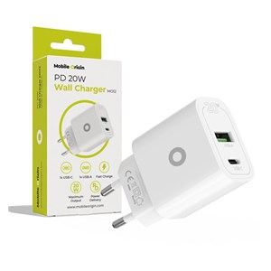 Mobile Origin PD20W Wall Charger MO12 white 1x USB-A + 1x USB-C