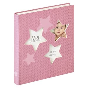 Walther Estrella pink 28x30,5 50 white Pages Babyalbum UK133R