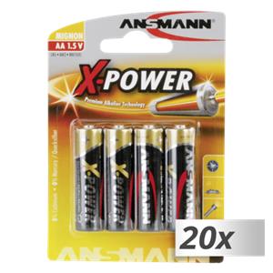 20x4 Ansmann Alkaline Mignon AA LR 6 X-Power