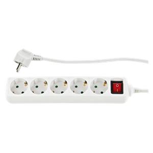 REV Socket line 5-fold 3,0 m with switch white