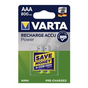 1x2 Varta Rechargeable Accu AAA Ready2Use NiMH 800 mAH Micro - Punjive baterije