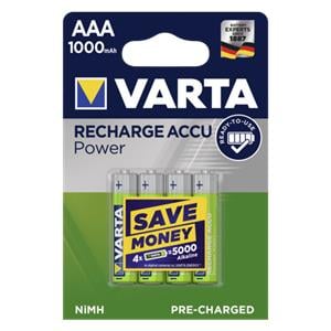 1x4 Varta Rechargeable Accu AAA Ready2Use NiMH 1000 mAh Micro - Punjive baterije
