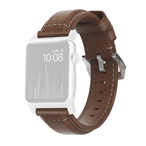 Nomad Strap Trad. Lthr. Brown Connect. Silver 42 /44 /45 /49mm