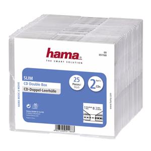 1x25 Hama CD Jewel Case Slim Double 51168